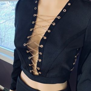 2 piece!!🤩 Gold Label Wow Couture Chain Detail